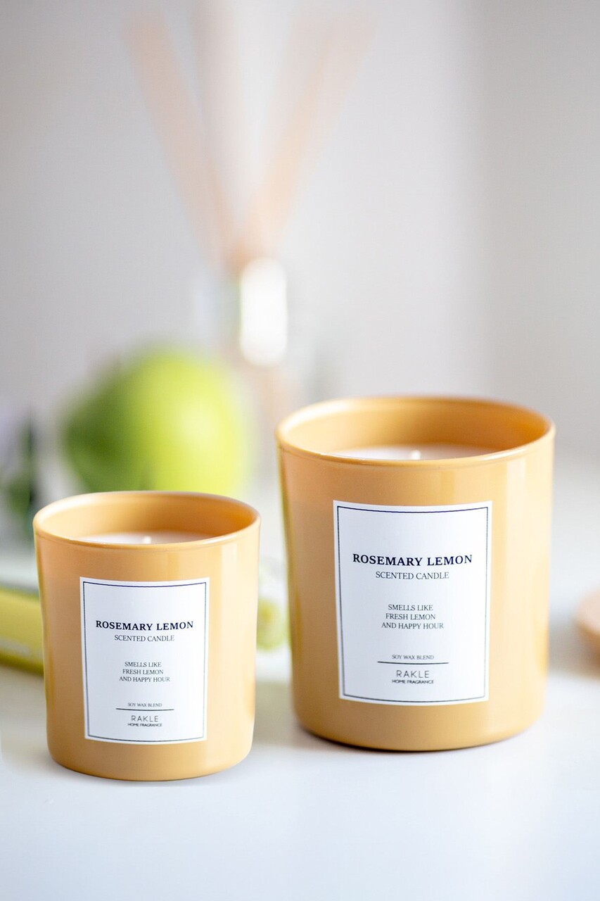 Set de lumanari, Le Jardin Rosemary Lemon, Sticla, Galben - imagine 4